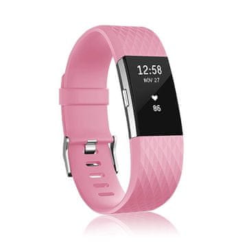 BStrap Silicone Diamond (Small) pašček za Fitbit Charge 2, pink