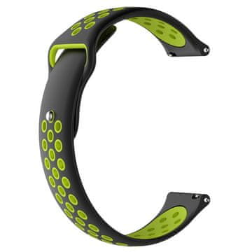 BStrap Silicone Sport pašček za Xiaomi Amazfit Bip, black/green