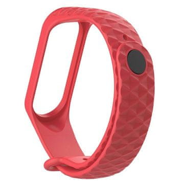 BStrap Silicone Diamond pašček za Xiaomi Mi Band 3/4, red