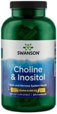 Swanson Choline &amp; Inozitol, 250 mg, 250 kapsul