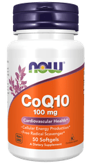 NOW Foods CoQ10 (koencim Q10) 100 mg, 50 mehkih kapsul