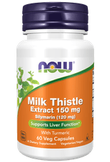 NOW Foods Milk Thistle Extract, Izvleček pegastega badlja, 150 mg, 60 rastlinskih kapsul