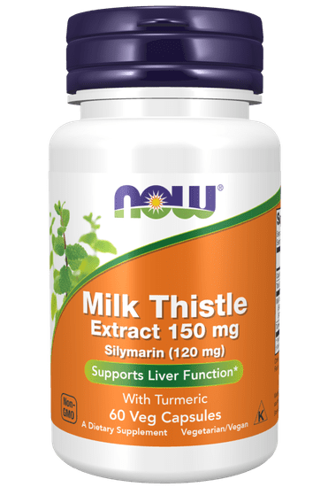 NOW Foods Milk Thistle Extract, Izvleček pegastega badlja, 150 mg, 60 rastlinskih kapsul