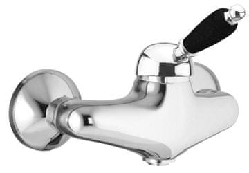 SAPHO KIRKÉ BLACK retro stenska kopalniška armatura, črna keramična ročica, krom