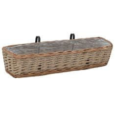 Vidaxl Balkonski cvetlični lonec 2 kosa pleten s PE podlogo 80 cm