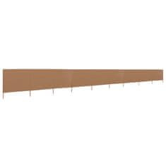 Vidaxl 9-panelni vetrobran tkanina 1200x120 cm taupe