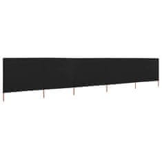 Vidaxl 5-panelni vetrobran tkanina 600x80 cm črn