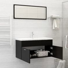 Greatstore Komplet kopalniškega pohištva črne barve iverna plošča