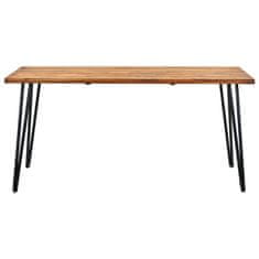 Vidaxl Vrtna miza z nogami v obliki sponke 160x80x75 cm trdna akacija