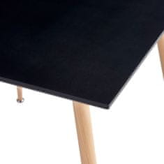 Vidaxl Jedilna miza črna in barva hrasta 80,5x80,5x73 cm mediapan