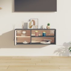 Vidaxl Stenska omarica siva 80x30x30 cm trdna borovina