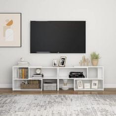Vidaxl TV omarica visok sijaj bela 149x30x52 cm iverna plošča