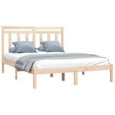 Vidaxl Posteljni okvir iz trdnega lesa 140x190 cm