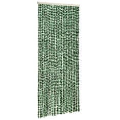 Vidaxl Zavesa proti mrčesu zelena in bela 90x220 cm šenilja