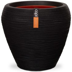 Vidaxl Vaza Nature Rib zožena 42x38 cm črna
