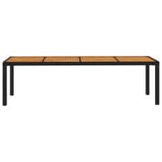 Vidaxl Vrtna miza črna 250x100x75 cm poli ratan