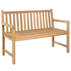 Vidaxl Vrtna klop z zeleno blazino 120 cm trdna tikovina