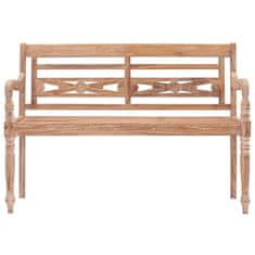 Vidaxl Batavia klop 120 cm sprana bela trdna tikovina