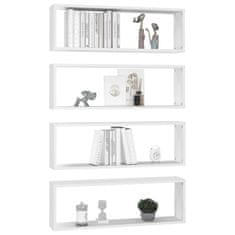 Vidaxl Stenske police kockaste 4 kosi bele 80x15x26,5 cm