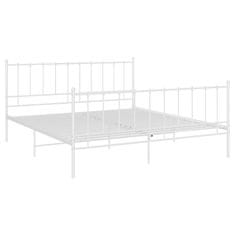 Vidaxl Posteljni okvir bel kovinski 180x200 cm