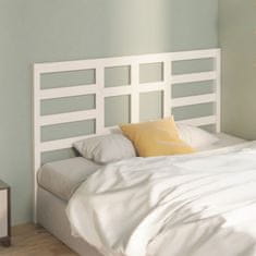 Vidaxl Posteljno vzglavje belo 146x4x104 cm trdna borovina