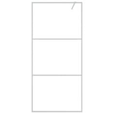 Vidaxl Pregrada za tuš srebrna 90x195 cm prozorno ESG steklo