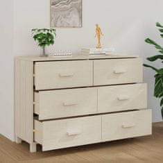 Vidaxl Komoda, medeno rjava, 113x40x80 cm, masivni borov les
