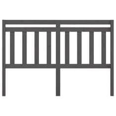Vidaxl Posteljno vzglavje sivo 140x4x100 cm trdna borovina