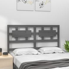 Vidaxl Posteljno vzglavje sivo 125,5x4x100 cm trdna borovina