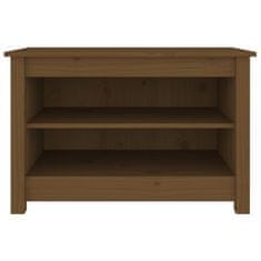 Vidaxl Klop za čevlje medeno rjava 70x38x45,5 cm trdna borovina