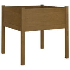Vidaxl Vrtno cvetlično korito medeno rjavo 70x70x70 cm trdna borovina