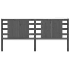 Vidaxl Vzglavna sivo 156x4x100 cm trdna borovina