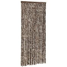 Vidaxl Zavesa proti mrčesu rjava in bela 90x220 cm šenilja