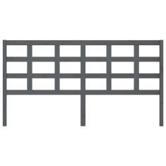 Vidaxl Posteljno vzglavje sivo 185,5x4x100 cm trdna borovina