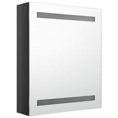 Vidaxl LED kopalniška omarica z ogledalom sijoče črna 50x14x60 cm