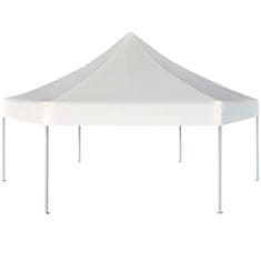 Vidaxl Zložljiv šotor šestkoten kremno bel 3,6x3,1 m
