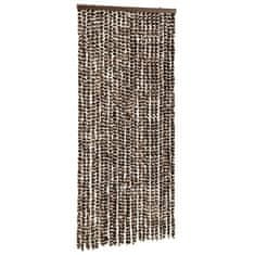 shumee Zavesa proti mrčesu rjava in bela 100x220 cm šenilja