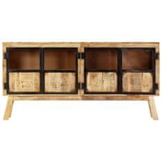 Vidaxl Komoda rjava in črna 160x30x80 cm trden robusten mangov les