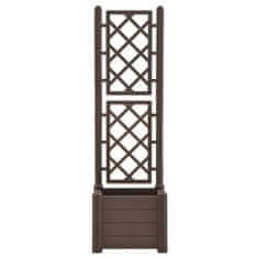 Vidaxl Vrtno cvetlično korito z oporno mrežo 43x43x142 cm PP mocha