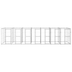 Vidaxl Zunanji pasji boks pocinkano jeklo 16,94 m2