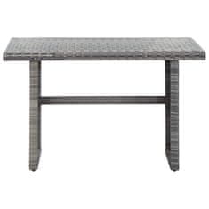 Vidaxl Vrtna miza antracitna 110x60x67 cm poli ratan