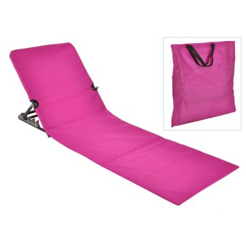Vidaxl Zložljiva podloga za na plažo PVC roza