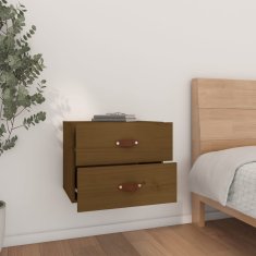 Vidaxl Stenska nočna omarica medeno rjava 50x36x40 cm