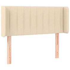 Vidaxl vidaXL Vzglavje postelje s krilci, kremne barve, 83x16x78/88 cm, blago