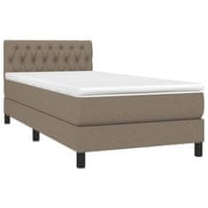 Vidaxl Box spring postelja z vzmetnico taupe 90x200 cm blago