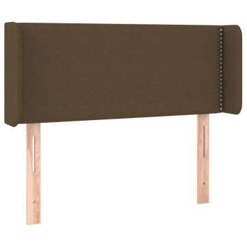 Vidaxl Vzglavje z ušesi temno rjavo 103x16x78/88 cm blago