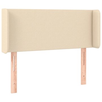 Vidaxl Vzglavje z ušesi krem 83x16x78/88 cm blago