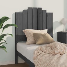 Vidaxl Posteljno vzglavje sivo 81x4x110 cm trdna borovina