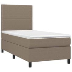Vidaxl Box spring postelja z vzmetnico taupe 90x190 cm blago