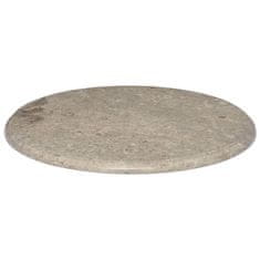 Vidaxl Mizna plošča siva Ø 60x2,5 cm marmor